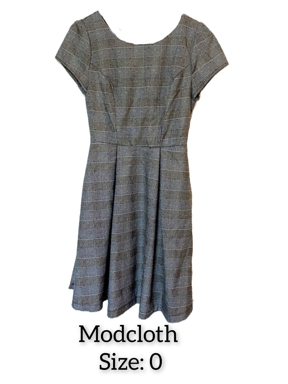 Modcloth Black and White Plaid Fit-and-Flare Dress